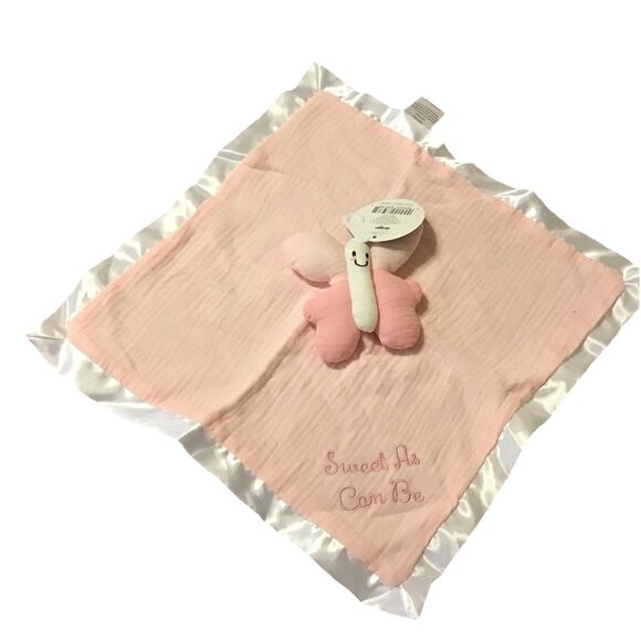 CR Gibson Signature Butterfly Lovey Pink Blanket Plush Security Sweet As Can Be - Picture 2 of 8